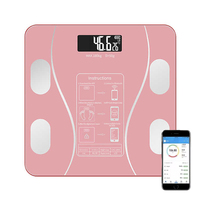 Balance connectée numérique 180 kg pour usage domestique, moniteur de masse grasse, de masse musculaire et d'hydratation corporelle, écran LCD en verre trempé, balance électronique