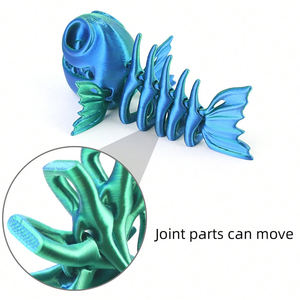 Modèle de <span class=keywords><strong>poisson</strong></span> squelette imprimé en 3D, jouet articulé réaliste et flexible, figurine mystère, cadeau pour panier de Pâques - Product Image 4