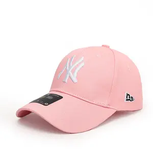 Sıcak satış şapka NY logosu yeni Trend işlemeli özel Logo spor baba şapka özel renkli tasarım moda pamuklu beyzbol şapkası spor