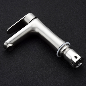 Hot bán satinsteel thép boong gắn nóng và lạnh nước phòng tắm <span class=keywords><strong>Mixer</strong></span> tap đơn xử lý lỗ duy nhất phòng tắm lưu vực vòi nước - Product Image 3