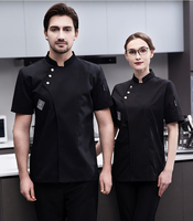 Personnalisé Unisexe Cuisine Hôtel Chef Uniforme Cuisinier Chemise à Manches Courtes Respirant Chef Veste Vêtements