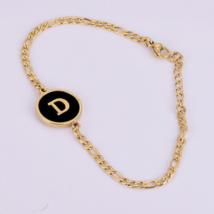 Zogxin Letter <b>Bracelet</b> Gold Chain Round <b>Initial</b> Charm Women's Jewelry Gift Fashion Accessory - Product Image 4