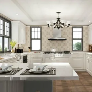 Bianco maniglie a forma di u di stoccaggio armadio custom design mobili da cucina con la sostituzione di roll up porte decorazione