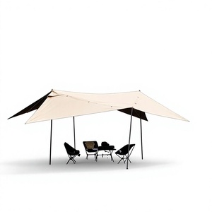 Acampar al aire libre Refugio solar impermeable Lluvia y protección solar Pérgola Toldo de playa Tienda Revestimiento negro Lona - Product Image 1