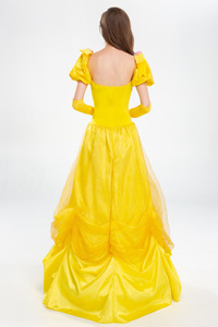 Disfraz de Princesa Bella de La Bella y la Bestia para Niñas, Vestido Amarillo con Falda de Pastel, para Navidad - Product Image 4