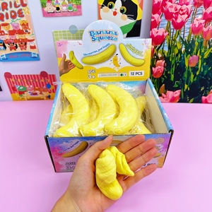 Jouet anti-stress souple à rebond lent en forme de banane pelable, jouet à presser pour le divertissement alimentaire - Product Image 3