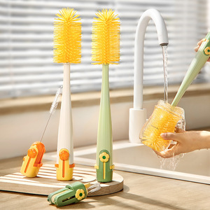 Brosse multifonctionnelle à long manche avec poils en nylon pour le nettoyage des thermos, des biberons et des pailles - Product Image 2