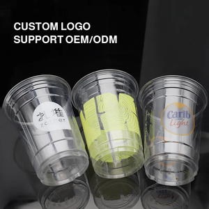 Vasos de Plástico PET <span class=keywords><strong>Transparentes</strong></span> Desechables de 16oz para Bebidas Frías para Llevar con Tapas Planas y Logo Impreso Personalizado - Product Image 6