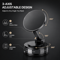 Support de téléphone portable pliable en aluminium pour voiture et bureau, rotation à 360 degrés, super ventouse, vente chaude