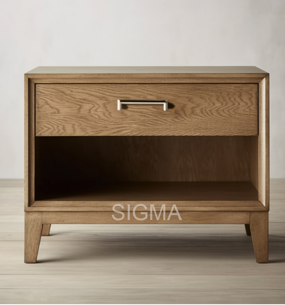 Simple modern style solid wood handmade High Quality bedroom furniture Luxury nightstand With 1 Drawers