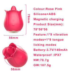 2025 Mainan Seks Dewasa untuk Pria Masturbasi Stimulator Seks Wanita Rose Langue Vibrator 20 Buah Warna Merah Muda Hitam Putih Ukuran Penuh Seksi - Product Image 4
