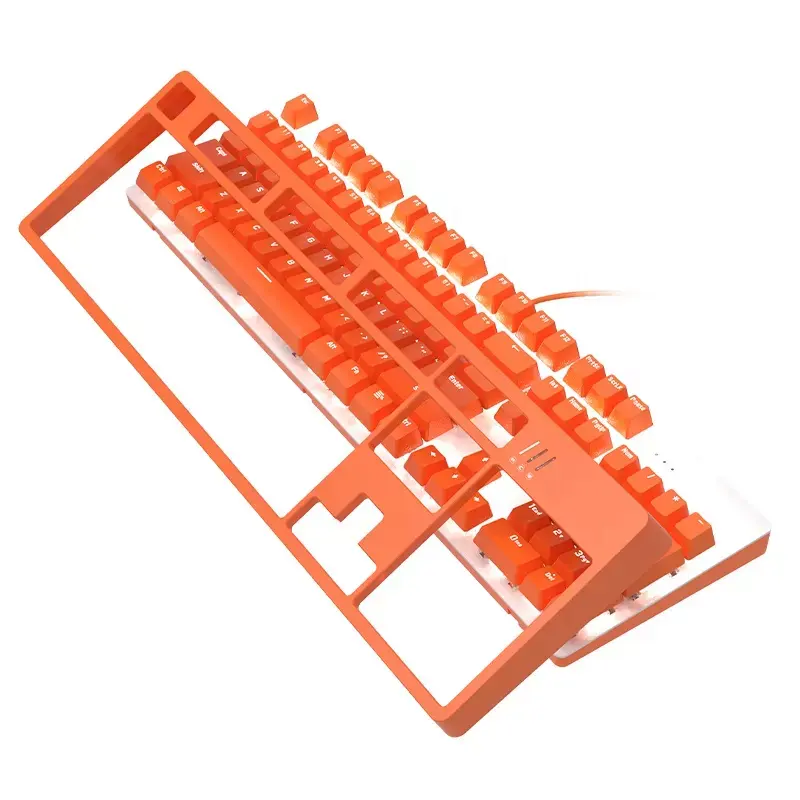 AJAZZ DKM150 Hot Sale 104 Tasten Metall Abnehmbare Abdeckung Hintergrund beleuchtete mechanische Gaming-Tastatur für profession elle PUBG-Spieler