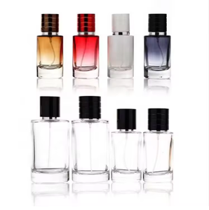 Botella de Perfume de Vidrio con Forma Cilíndrica, Tapa de Rosca, Collar Metálico, Serigrafiada, Tamaños de 30ml/50ml, Envase Vacío para Fragancias - Product Image 4
