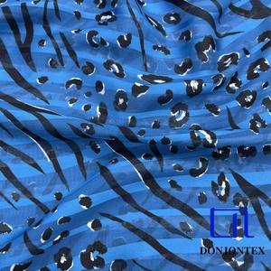 女性の結婚式の衣服のためのセクシーな野生のヒョウゼブラタイガー牛プリント付き軽量シフォン生地プレミアム品質 - Product Image 2