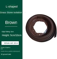 Clôture de séparation en forme de L en pierre de gazon KOLAAZRE, 5 cm x 1 m, marron et gris