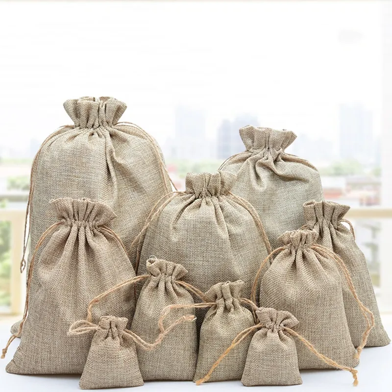 Custom Logo Printing Cotton Linen Cosméticos Skin Care Product Packing Bag High End Cotton Gift Maquiagem Pouch Wedding Gifts
