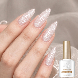 BORN PRETTY Esmalte de Gel con Escamas Brillantes Color Jelly, Suministros para <span class=keywords><strong>Uñas</strong></span>, Esmalte de Gel Plateado con Purpurina Brillante, Libre de HEMA y TPO - Product Image 1