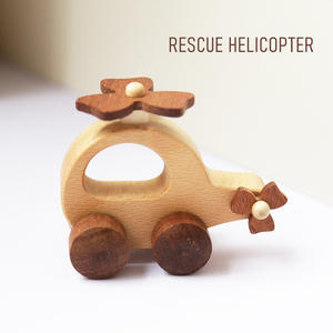 Legno massiccio senza vernice piccolo veicolo giocattolo può masticare ambulanza di soccorso auto della polizia camion dei pompieri ragazzo giocattolo regalo per i più piccoli - Product Image 4