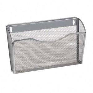 <b>Wall</b> Mount File Holder Metal Mesh Single Pocket <b>Hanging</b> File Organizer Magazine Folder <b>Basket</b> - Product Image 2