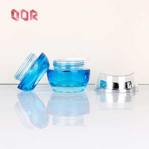 Luxury Skincare <b>Glass</b> Packaging Blue Transparent Bottle Customized Cosmetics Set Cosmetics <b>Container</b> Empty With Screw Cap - Product Image 5