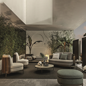 Thanh lịch hiện đại mây vườn sofa đặt phong cách bền cho thư giãn ngoài trời cho Patio hoặc đồ nội thất khách sạn - Product Image 4