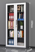 Armoire de classement en acier avec porte vitrée et serrure, armoire de classement en fer, armoire de classement de documents, armoire d'archives