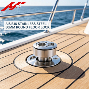 Hydro Marine Yacht Stainless Steel <b>Hose</b> Floor Buckle Hatch Latch Flush Turning Lift Handle and Ring Turning <b>Lock</b> Hardware Access - Product Image 6