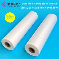 Film de plastification thermique BOPP pré-enduit brillant/mat pour formats A4/A3/A2, utilisation avec plastifieuse à rouleaux chauffante, rouleau de 31 mm x 200 m