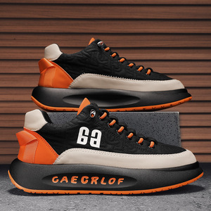 Mens <b>Shoes</b> Autumn High-end Versatile Casual Thick Sole Running Leather Surface Sports Interior <b>Height</b> <b>Increasing</b> <b>Shoes</b> - Product Image 4