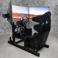 Asiento de Cabina para Simulador de Carreras con Volante y Pedales, Simulador de Conducción Dinámico G-Force con Chasis de Movimiento