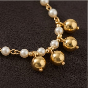 Juego de Joyería con Collar de Perlas Chapado en Oro para Mujer, Regalo para Bodas y Fiestas - Product Image 5
