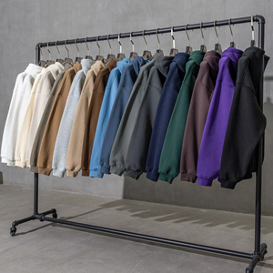 Sweat à Capuche Épais Homme Couleur Unie Automne Grande Taille Doublé Polaire Ample Décontracté Chaud Streetwear - Product Image 1