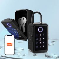 Boîtier à Clés Intelligent avec Passerelle WiFi – Accès par Empreinte Digitale, Carte IC ou Mot de Passe pour Porte en Acier Inoxydable, Compatible Tuya et TTlock, Passerelle WiFi Incluse