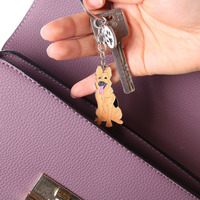 Porte-clés décoratif en métal, motif chien loup créatif et mignon, spécial animaux de compagnie, pour bagages, vente en gros transfrontalière