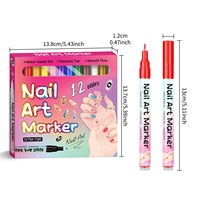 Ensemble de 12/24 stylos pour nail art, stylos à peinture acrylique 3D, stylos à points pour nail art, stylos à peinture acrylique, stylos à pointe fine avec pointe extra fine