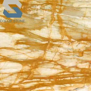 Geel Marmer Giallo Siena Gouden Marmeren Platen Roestig Effect Muur Vloeren Tegels
