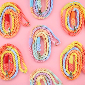 Commercio all'ingrosso di alta qualità fatto a mano in cotone solido colorato corda per cani guinzaglio personalizzato mani libere di più colori guinzaglio cane guinzaglio corda per cane - Product Image 2