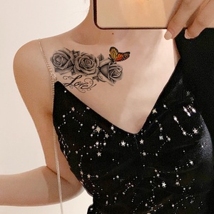 Pegatina <span class=keywords><strong>de</strong></span> <span class=keywords><strong>tatuaje</strong></span> temporal a prueba <span class=keywords><strong>de</strong></span> agua para <span class=keywords><strong>mujer</strong></span>, tatuajes con estampado <span class=keywords><strong>de</strong></span> labios, mariposa, <span class=keywords><strong>flores</strong></span>, arte corporal, brazo falso, <span class=keywords><strong>manga</strong></span> - Product Image 1