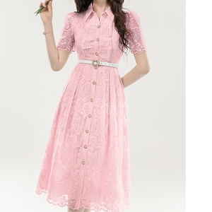 Vestidos de Encaje Elegantes para Mujer, Bordados, de Longitud Media, que Definen la Cintura, a la Moda - Product Image 4