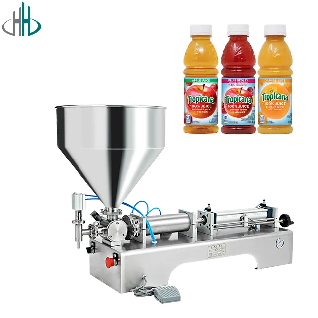 1000Ml yüksek verimli yarı otomatik sıvı meyve suyu içecek yenilebilir suyu yağ dolum makinası üretim hattı