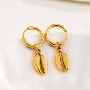 Ensemble de 3 pièces en acier inoxydable plaqué or 18 carats, collier + bracelet + boucles d'oreilles, élément coquillage, polyvalent, luxe léger, décontracté, rassemblement - Product Image 5