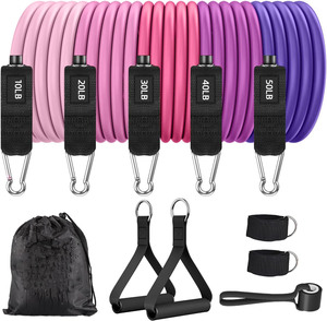 Chất Lượng Cao 100% Cao Cao Su Thiên Nhiên 11 Pcs Resistance Bands Thiết Lập Với Tay Cầm 150 Lbs Tập Thể Dục Ban Nhạc Cho Làm Việc Trong Phòng Tập Thể Dục Sử Dụng Nhà - Product Image 2