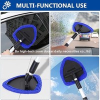 Tongkat Teleskopik Aluminium Alloy Microfiber PVC untuk Membersihkan Kaca Mobil, Penghapus Embun, Sikat Pembersih Jendela, Pengikis Air, Pencuci Mobil