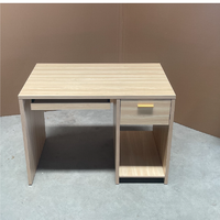 Bureau d'ordinateur pour la maison avec armoire de rangement à 1-3 niveaux et tiroir, table de travail pour ordinateur portable en bois clair pour petit espace