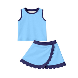 Preventa al por mayor: Conjunto de yoga de 2 piezas con diseño de dibujos animados para niñas, estilo boutique, cómodo, para verano, tenis, ropa deportiva de fábrica, MOQ 5 - Product Image 5