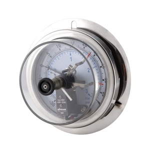 Medidor de pressão de diafragma elétrico 100mm manômetros de vácuo caixa de aço inoxidável com aço inoxidável - Product Image 2