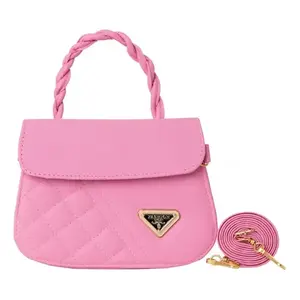 Sac bandoulière Fana Lucrecia Rosa 21x9x14.5 cm en cuir avec fermeture éclair, style été pour femme - Product Image 3