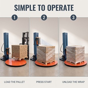 Máquina Envolvedora de Palés Semiautomática con <span class=keywords><strong>Plato</strong></span> Giratorio, Carga de 2000 kg, Altura de 2200 mm, Precio al por Mayor con Certificación CE, Directo de Fábrica - Product Image 6