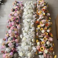 FR003 Vente en gros de chemins de table en fleurs 3D blanches, rouges, violettes et roses pour les arrangements de mariage et la décoration d'événements
