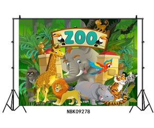 7X5 Kaki Perlengkapan Mandi Bayi Hutan Kartun, Dekorasi Pertama Pertama Pertama Kue Pukul Permen, Properti Studio Tema Hutan Safari - Product Image 4